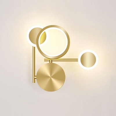 3-Light Sconce Lights Minimalism Style Ring Shape Metal Wall Mount Light