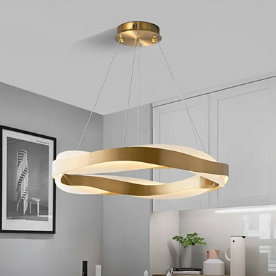 Contemporary Style Gold Chandelier Lamp 1 Light Acrylic Chandelier Light