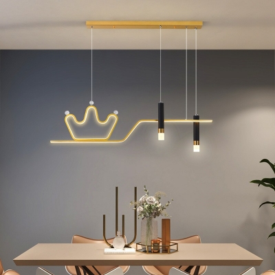 Linear Island Chandelier Lights Modern Multi Light Pendant for Dinning Room