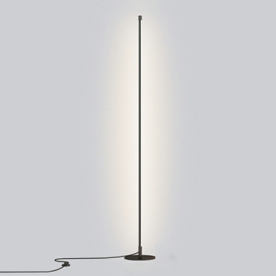 Metal Cylinder Led Lamp Modern Style 1 Light Floor Light in Black