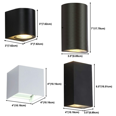 Modern Style Cylinder Sconce Light Fixtures Metal 2-Lights Wall Sconce Lights in Black