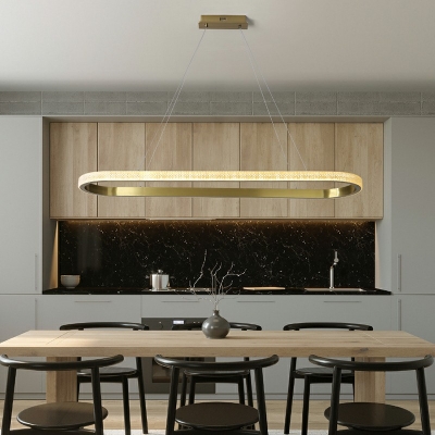 Modern Style Oval Chandelier Lamp Gold Metal Chandelier Light