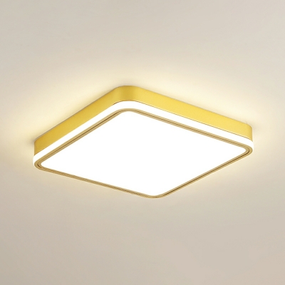 Nordic Minimalist LED Ceiling Light Square Flush Mount Light in Gold