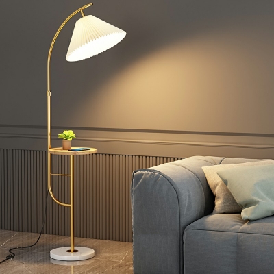 Single Head Floor Light Ultra-Contemporary Style Metal with Fabric Shade Floor Lamp