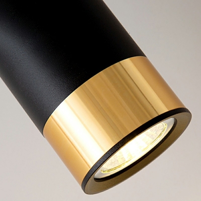 Tube Shape Pendant Light Fixture Metallic LED Down Lighting Pendant