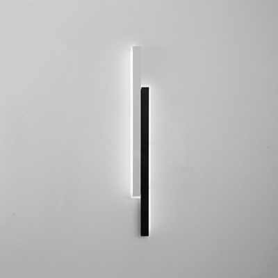 White Rectangular Wall Lighting Fixtures Modern Style Metal 2 Lights Sconce Lights