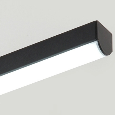 1 Light Rectangle Vanity Lighting Modern Style Metal Vanity Light Fixture in Black