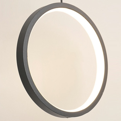 2-Light Hanging Chandelier Minimalism Style Circle Shape Metal Pendant Light Kit