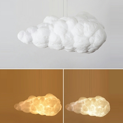Contemporary  Cloud Shape Pendant Light Cotton Decorative Hanging Light for Children Room