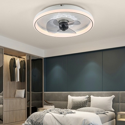 Contemporary Round Flush Mount Light Acrylic Ceiling Mounted Fan Light