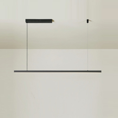 Linear Black Island Lighting Fixtures Modern Minimalism Hanging Island Lights for Dinning Room