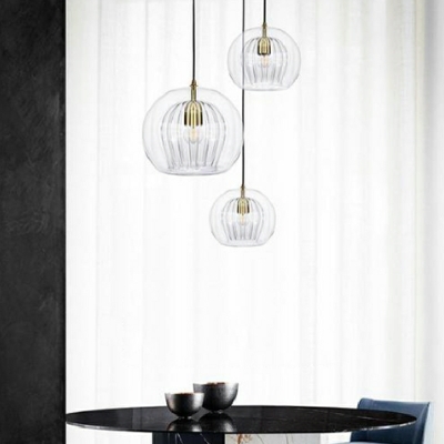 Modern Minimalist Chandelier Transparent Glass Chandelier for Dining Room