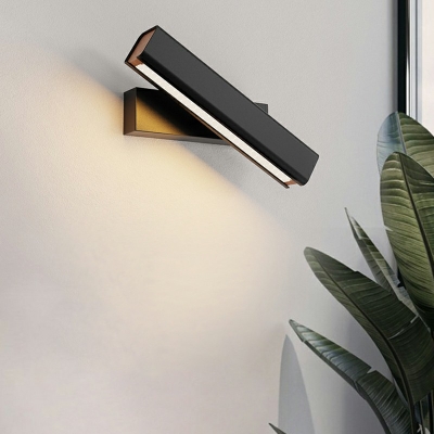 Modern Rectangular Wall Lamp 1 Light Metal Adjustable Wall Light for Bedroom