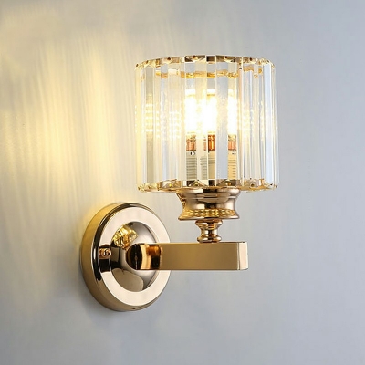 Modern Wall Lamp 1 Light Crystal Wall Sconce Lighting with Arm
