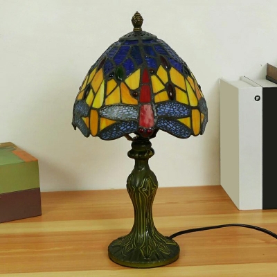 Single Bulb Table Lamp Tiffany-Style Decorative Nightstand Lamp