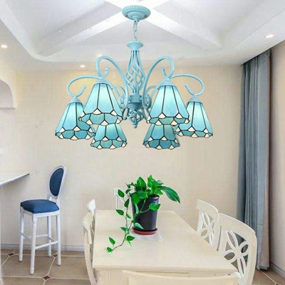 Tiffany Style Traditional Chandelier  Stained Glass Pendant Light for Bedroom