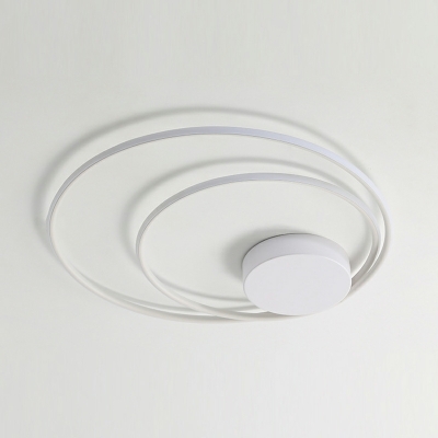 1-Light Flush Light Fixtures Minimalism Style Ring Shape Metal Ceiling Mounted Lights