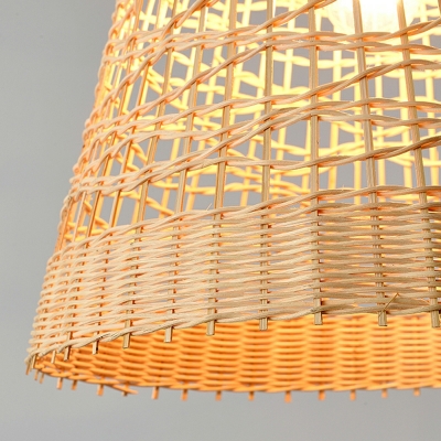 1 Light Modern Pendant Lighting Bamboo Weaving Hanging Lamp
