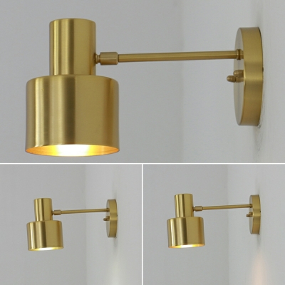 1-Light Wall Mount Lighting Industrial Style Cylinder Shape Metal Sconce Light Fixtures