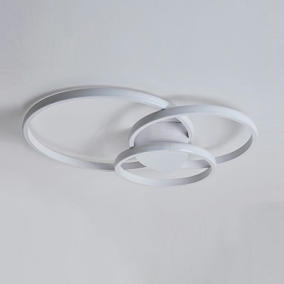 Acrylic Shade Flush Mount Lighting 2-Ring Flush Mount Chandelier Lighting