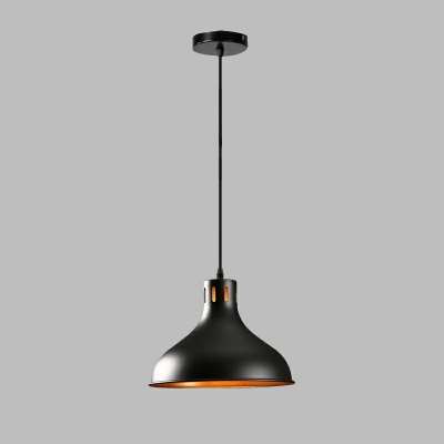 Black Bell Drop Pendant Industrial Style Metal 1 Light Pendant Light Fixtures