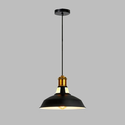 Black Bell Drop Pendant Industrial Style Metal 1 Light Pendant Light Fixtures