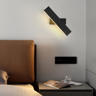 Black Rectangle Shade Wall Sconce Lights Modern style Metal 1 Light Wall Sconces