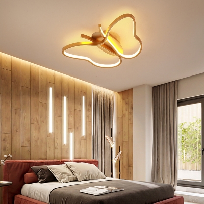 Butterfly-Like Flush Ceiling Light LED with Silicone Lampshade Flush Mount Ceiling Light Fixture