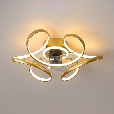 Contemporary Ceiling Fans Metal LED Ceiling Lights for Bedroom