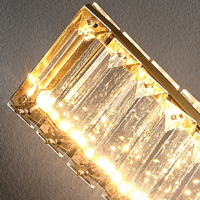 Curved Wall Lighting Modern Style Crystal 1-Light Ceiling Sconce Light in Gold