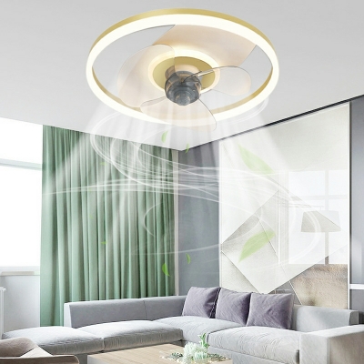 Flush Mount Fan Light Fixture Children's Room Style Acrylic Flushmount for Living Room