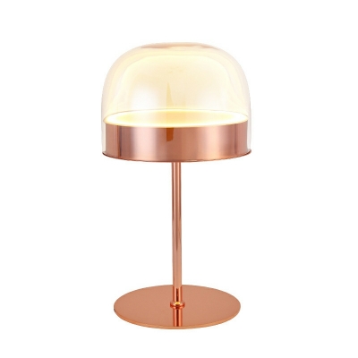 Glass Shade Nightstand Lamp Metal Contemporary LED Table Lamp