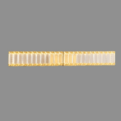 Gold Rectangle Vanity Lighting Fixtures Modern Style Crystal 1 Light Vanity Lighting
