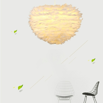 Hanging Ceiling Light Modern Style Feather Hanging Lamps for Living Room