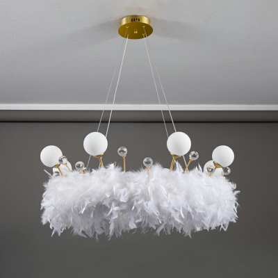 Hanging Lighting Kit Modern Style Feather Suspension Light for Living Room