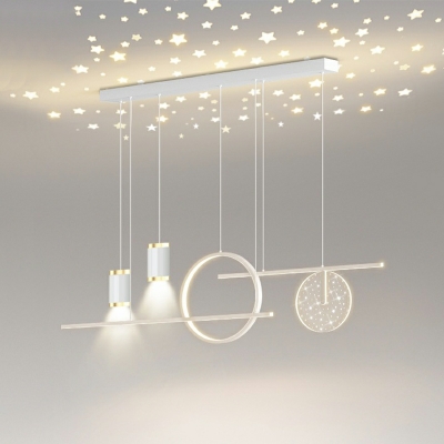 LED Hanging Island Lights Modern Linear Chandelier Lighting for Dinning Room