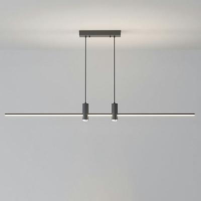 LED Linear Hanging Island Lights Modern Minimalism Pendant Lighting Fixtures for Dinning Room