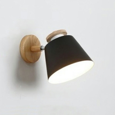 Macaron Wood Flush Mount Wall Sconce Minimalism Wall Lamps for Bedroom