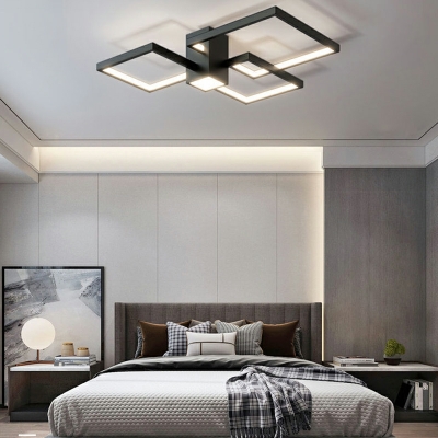 Metal Ceiling Mount Lamps Creative Modern Ceiling Light with 4 LED Lights Acrylic Shade Semi Flush