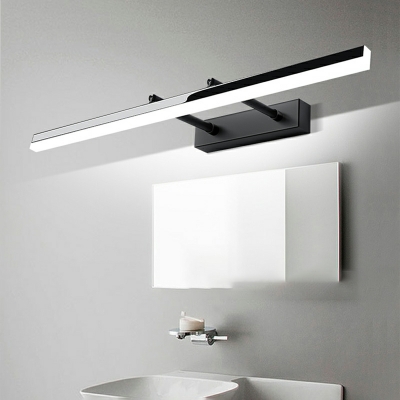 Modern Minimalist Iron Vanity Lamp LED Retractable Wall Mounted Mirror Front for Bathroom