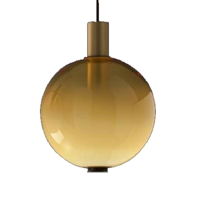 Nordic Creative Glass Hanging Lamp Gradient Color Single Pendant for Bedroom