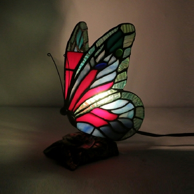 Tiffany Butterfly Glass Night Table Lamps Celestial Body Reading Book Light for Bedroom