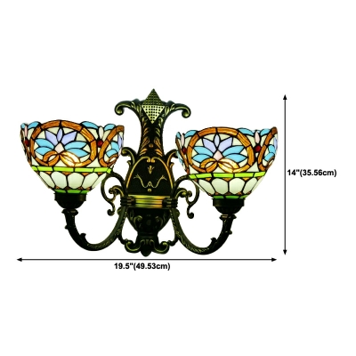 Tiffany-Style Wall Lighting Fixtures 2 Bulbs Vanity Light Fixtures