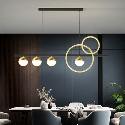 6-Light Island Lighting Contemporary Style Ball Shape Metal Ceiling Lights