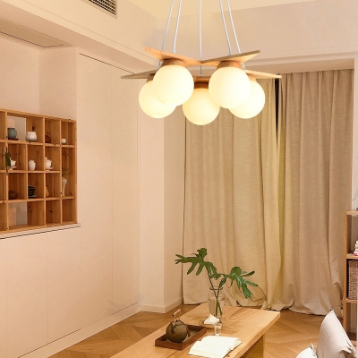 Globe Hanging Light Modern Style Glass Pendant Chandelier for Living Room
