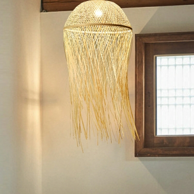 Modern Pendant Lighting Bamboo Weaving Hanging Lamp for Dining Room