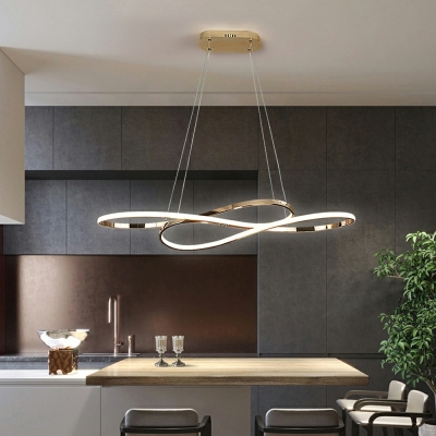 Modern Tiwsted Chandelier Lamp Metal Chandelier Light for Dining Room