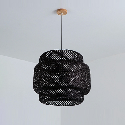 Southeast Asia Style Bamboo Pendant Light Braided Rattan Hanging Light for Dinning Room