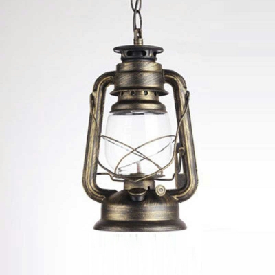 1 Light Cone Pendant Lamp Industrial Style Glass Ceiling Pendant Light in Black