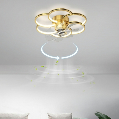 6-Light Flush Light Fixtures Kids Style Flower Shape Metal Ceiling Mounted Lights